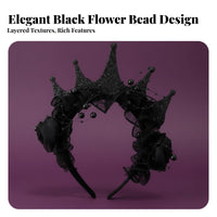 dark romantic & fashion blossom Lace Crown celebration Wear Celebratory Crown Handmade Hair Accessory Colorful for Cosplayers, Party-Goers, Halloween Parties, Costume gatherings, Photo Shoots, Photoshoots