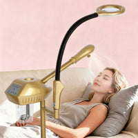 Professional Facial Steamer with Magnifying Lamp Wheeled Standing Facial Steamer Adjustable Beauty Device Salon-Style for Estheticians, Beauticians, Salons, Spas
