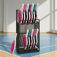 Metal Pickleball Paddle Rack Floor-Standing Pickleball Paddle Holder Sturdy Sports Gear Organizer Organized for Players