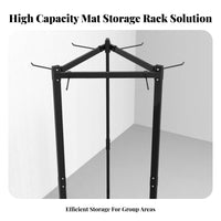 Large Capacity 3-Sided Exercise Mat Hanger Space-Saving Freestanding Exercise Mat Storage Rack Long-Lasting Construction Easy Assembly for Gym Owners, Fitness Center