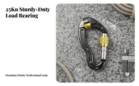 Lightweight 25KN Pulley Carabiner Anti-Slip Grip Locking Pulley Carabiner Snag Snag-Resistant Climbing Hardware for Rescue Workers, Outdoor Enthusiasts, Mountaineering, Rappelling, Caving, Working at Height