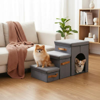 Cat Ladder with Storage Non Slip Textile Safe Climb for Seniors