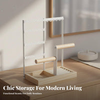 4-Tier Jewelry Stand Detachable Design Countertop Jewelry Stand Earring and Necklace Holder Space Saving Necklace Bracelet