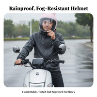 Electric Bike Helmet Four-Season Helmet with Visor Rainproof Visor Ed Headwear for Men, Motorcyclists, Daily Travel, Commuting, Street Riding