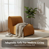 Japanese aesthetic Caterpillar-Shaped Lounge Chair adaptable Design Upholstered Lounge Chair Soft Fabric Upholstery Floor Sofa Ergonomic Shape for Adults, Homeowners, Bedroom, Living Room, study reading corner, Apartment