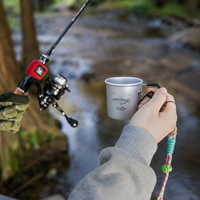 Collapsible Aluminum Drinking Cup 300ml, Travel Mug with Carabiner and Lanyard, Compact Foldable Cup for Camping, Hiking, Picnic