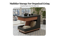 Rolling C-Shaped Table Minimalist aesthetic Rolling C-Shaped Stand Multi-Functional Bottom Storage Shelf for Seniors, Homeowners