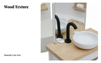 8 Pieces Realistic Design 1:12 Scale Bathroom Furniture Set Great Gift Idea 1:12 Scale Dollhouse Bathroom Set Modern Design Child-Safe Materials for Children, Collectors, Hobbyists, Miniature Scene Building