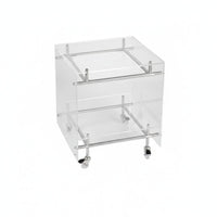 Transparent Design 2-Tier Rolling Trolley Mobile with casters 2-Tier Wheeled Organizer Space-Saving Bedside Table Multi-Functional for Young Adults, Office Workers, Living Room, Bedroom, Small areas, Dining Area