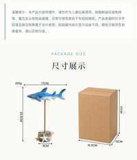 跨境树脂鲨鱼摆件地中海风格桌面装饰品创意海洋风家居摆设工艺品