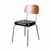 Nordic Design Upholstered Metal Frame Chair Retro Look Upholstered Armchair with Metal Legs Minimalist design Household Furniture Soft Padded Seat for Interior Designers, Homeowners, Office Workers, Dining Room, Bedroom, perusing Corner, Reception Area