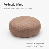 Round Teddy Fleece Floor Cushion, Large Floor Cushion Seating, Soft Thick Floor Pillow, Modern Minimalist Seat Pad, Balcony Decor Pillow