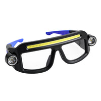 Handshands-off Glasses-Style Headlamp Dual-Sided Side Lights Eyeglass Headlamp Clear Lens Openings LED Light Glasses