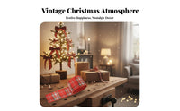 Vintage Design Christmas Burlap Ribbon Easy to Shape Wired Plaid Ribbon Multi-Purpose for DIY Enthusiasts, Home Decorators, Gift Wrapping
