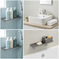 Faucet Storage Rack for Bathroom and Washbasin, No-Drill Multifunctional Organizer
