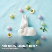 Ceramic Hare Figurine Glossy Finish Easter Bunny Decoration Easy to Spotless Ceramic Bunny Figurine for Desktop, Living Room, Windowsill
