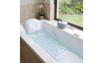 Relaxing Electric Bubble Massage Mat Padded Bathtub Massage Mat with Pillow Full-Body Adjustable for Adults