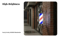 Illuminated Hair Pole Waterproof Rotating Hair Shop Lamp Wall Mounted Striped Pole High Brightness Business Signage