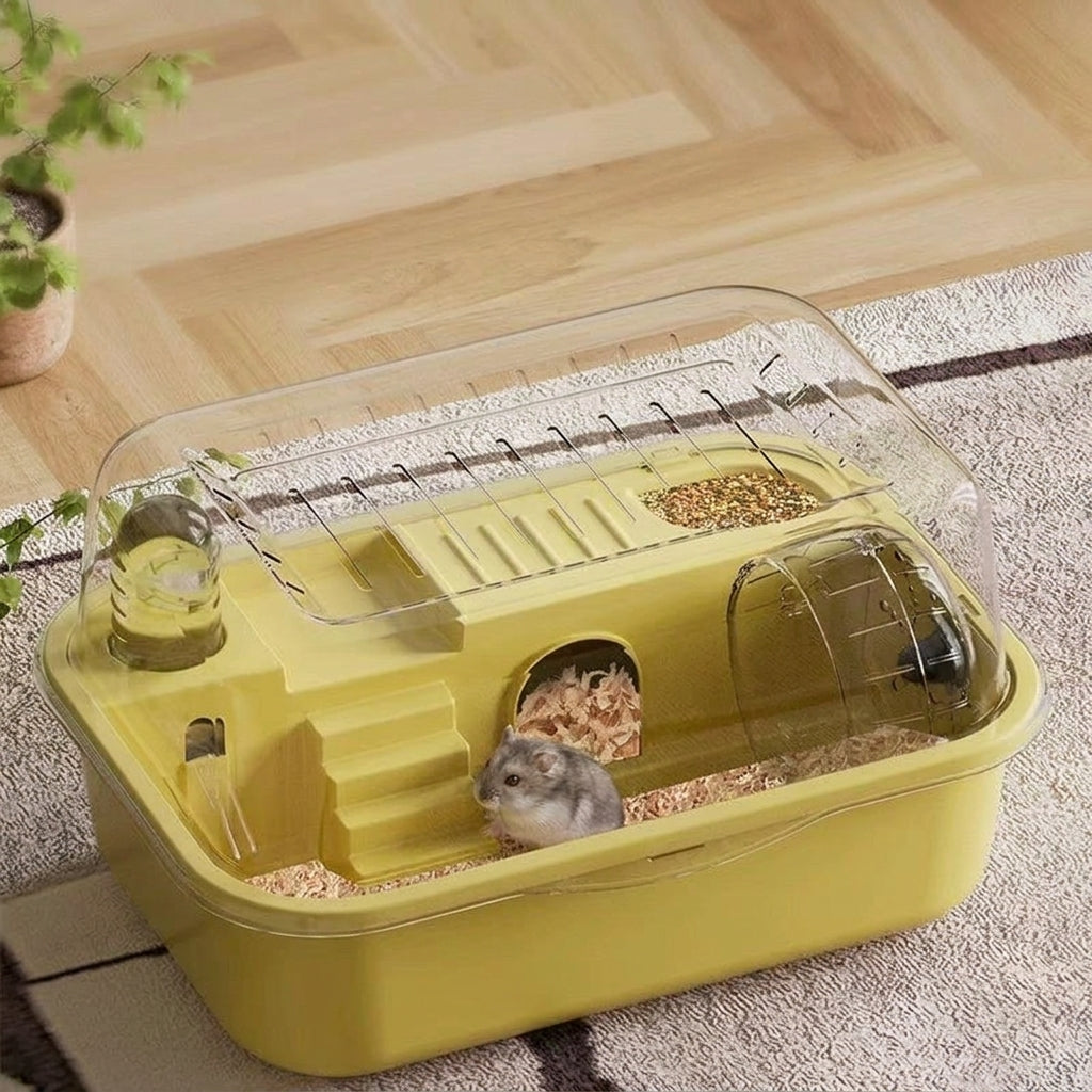 Hamster Cage with Handle, Multi-Level Acrylic Hamster Cage for Small Pets, Luxury Acrylic Hamster Enclosure for Indoor Rest and Hide, All Seasons