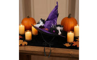 Flower Accent Feline Ear Witch Hat Cosplay Arachnid Charm Witch Hat Sturdy Costume Accessory Soft for Performance