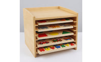 Puzzle Cabinet Open-Front Wooden Puzzle Rack Wooden Desktop Shelf for Teachers, Parents, Preschool, Playroom, Homeschool