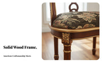 American Design Accent Furniture Set Handcrafted Upholstered Chair and Table Set Gold Accents Seating Group for Adults, Balcony, Reception Area