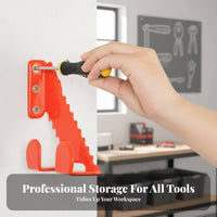 2 Pieces Space Saving Wall Mounted Chainsaw Rack Vertical or Horizontal Hanging Chainsaw Wall Mount Multi-Purpose Heavy Duty Tool Hook for Workshop, Shed