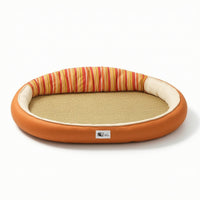 Pet Cooling Bed Oval Cat Bed with Woven Mat Breathable for Cats