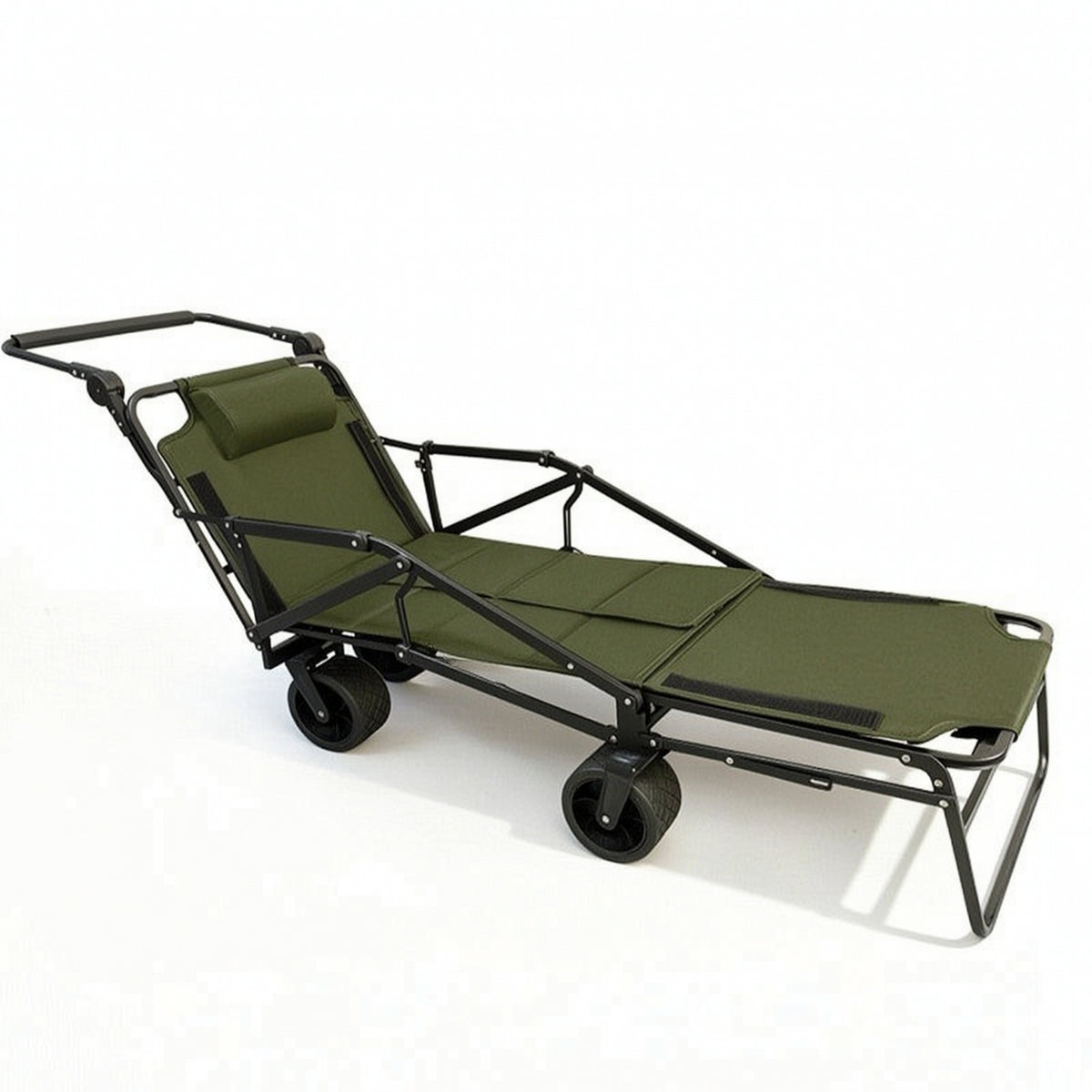 All Terrain Cart with Adjustable Backrest Heavy Duty Reclining Cart Easy to Store Folding Wagon Compact for Campers, Outdoor Enthusiasts, Camping, Picnics, Beach