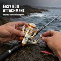 Miniature Metal Spinning Reel for Ice, Raft, and Lure Fishing
