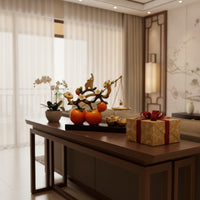 Glossy Persimmon Decor with Base Unique Design Persimmon Ornament Decorative Tabletop Ornament Artificial for Homeowners, Living Room, Entryway, Office Desk