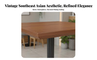 Hardwood Wood Frame archedd Wovenrear Booth Southeast Asian Aesthetic Upholstered Banquette Vintage aesthetic Commercial Furniture Sturdy Construction for Interior Designers, Hospitality Managers, Restaurants, Bistros, Hotel Lounges, Dining Room