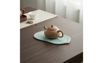 Chinese Style Tea Ceremony Tray Handcrafted Gourd Shaped Tea Serving Board Wooden Teapot Stand for Home Decor