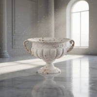 Weathered Urn Planter with Handles Distressed Pedestal Planter Decorative Urn Timeless for Florists, Tabletop, Garden