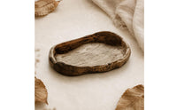 Artisan-Made Freeform Wooden Tray Hollowed Wooden Snack Tray Raised Edges Serving Platter Shallow Rim