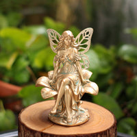 Garden Nymph Ornament Hand-Painted Look Winged Fairy Figurine Bright Colors Fairy Garden Sculpture