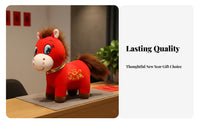 Horse Sign Doll Symbol Meaningful Cultural Design Chinese Astrological Horse Doll Adorable Appearance Auspicious Horse Stuffed Toy for Friends, Office