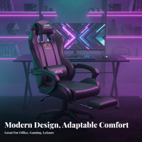 Adjustable Height Highspine Reclining Chair with Footrest 360-Degree rotating Ergonomic Recliner with Footrest certified Approved Task Seat for Streamers, Students, gaming enthusiasts, Study Room, Bedroom