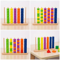 Wooden Peg Board with Beads Preschool Color Matching Toy Bead Sorting Toy Sensory Wooden Peg Board Counting for Toddlers