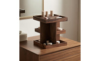 Multi Compartment Storage Rack Space Saving Rotating Storage Rack Scratch Resistant Wood Desk Organizer
