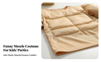 Includes Pants Fake Abs Costume Set Cosplay Boys Muscle Costume Realistic Look for Dress-up, Performance, Halloween
