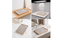 Jewelry Display Rack Rectangular Jewelry Holder with Padded Panel Band Display Tray for Vanity