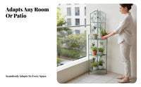 Multi-Tier Folding Ladder Rack Floor-Standing Plant Stand Foldable Design Garden Accessory Multifunctional for Gardeners, Apartment Dwellers, Homeowners, Balcony, Living Room, Bedroom, Office