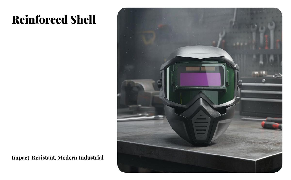 Anti-Glare Auto-Darkening Metalworking Mask Wide View Metalworking Face Visor Lightweight for Welders
