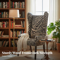 timeless Design Highrear side-panel Chair Retro Design Upholstered highrear side chair Chair Tapered Wooden Legs Accent Armchair Sturdy Construction for Book Lovers, Office Professionals, Homeowners, Living Room, Study, perusing alcove, Bedroom