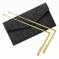 2 Pieces L-Shaped Dowsing Rods Pointed Tips Brass Dowsing Rods Felt Pouch