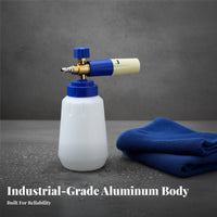 Pressure Washer Foam Dispenser Heavy Duty Thick Foam Lance Solid Brass Core High Pressure Soap Dispenser for Professional Cleaners, Auto Detailing