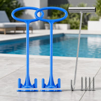 2 Pieces Compatible Pool Skimmer Basket Handle Rust-Resistant Skimmer Basket Handle with Hook Universal Heavy Duty for in-Ground Pools