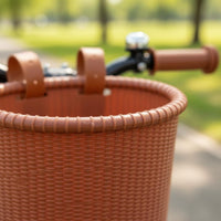 Front Woven Bike Basket Vintage Retro-Themed Bike Basket Gift Idea for Biking