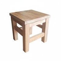Dense Wood Square Wooden Stool Sturdy Construction Backless Square Stool Multi-Functional Small Seat Space-Saving for Adults, homeowners, Parents, Living Room, Entryway, Bedroom, Bathroom